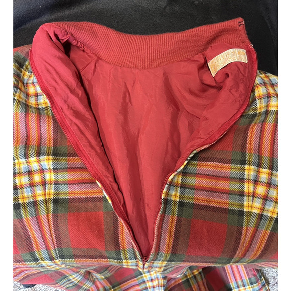 VTG Pendleton Wool Plaid Red Yellow Green Shooting Dress Turtleneck Lined sz 18 - Picture 9 of 12